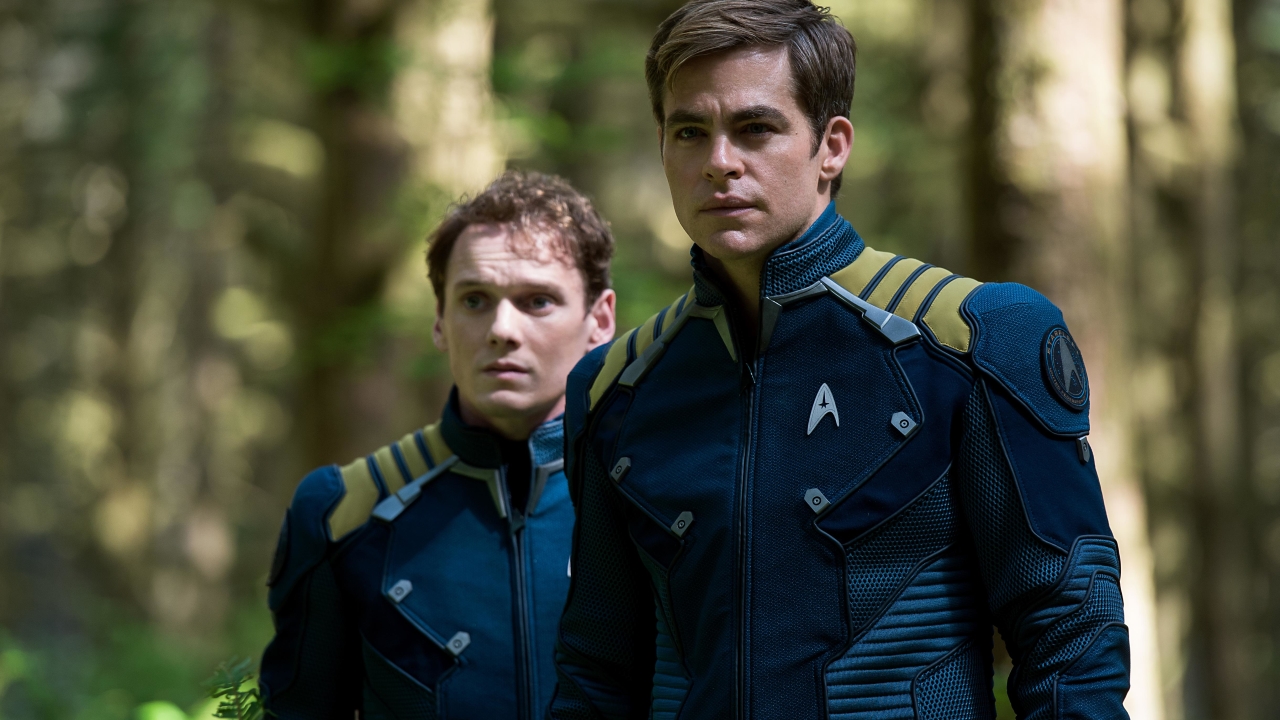 Left to right: Anton Yelchin plays Chekov and Chris Pine plays Kirk in Star Trek Beyond from Paramount Pictures, Skydance, Bad Robot, Sneaky Shark and Perfect Storm Entertainment