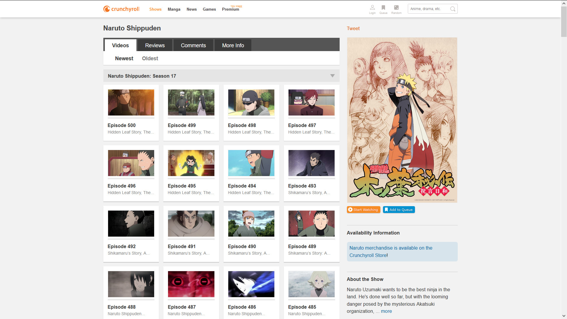 Crunchyroll Sorting